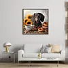 Sunflower Coffee Dachshund-11CT Stamped Cross Stitch 40*40cm/15.75*15.75in