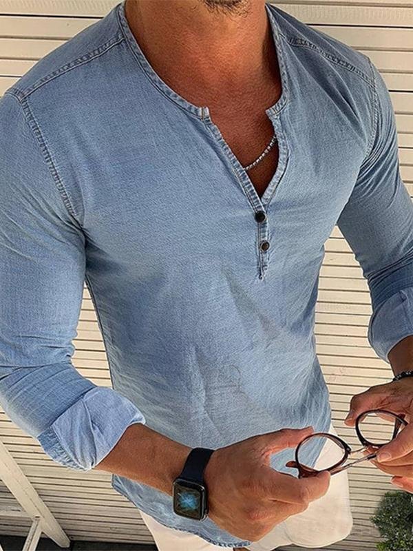 Light blue denim tops mens t-shirt