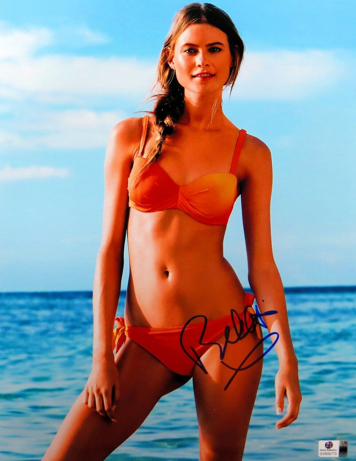 Behati Prinsloo Autographed 11X14 Photo Poster painting Victoria's Secret Sexy Beach GV809773