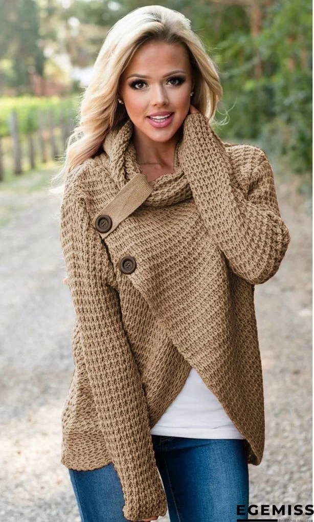 Casual Plus Size Button Wrap Vest Sweater Tunic | EGEMISS