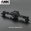 AMK SCX10 Aluminum Alloy Front Rear Portal Axles Complete for 1/10 RC Crawler Cars Axial SCX10 I II RGT 86100 Upgrades (Black)