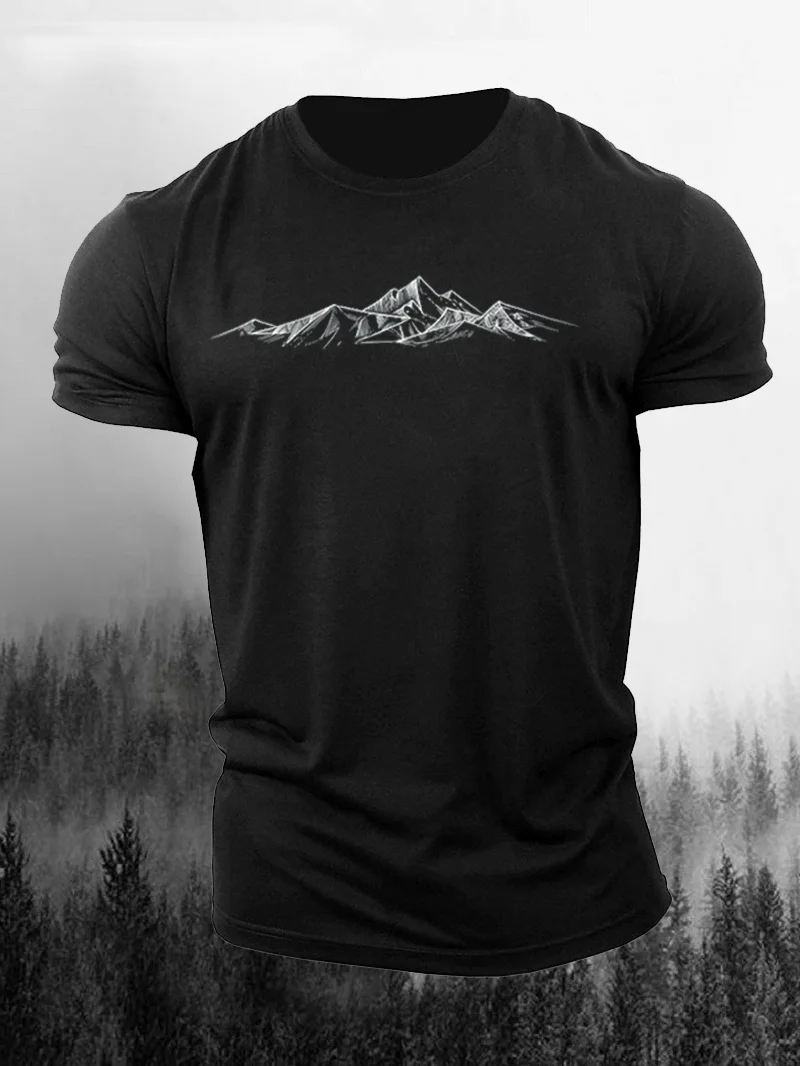 Mountain Range Printed Men's T-Shirt in  mildstyles