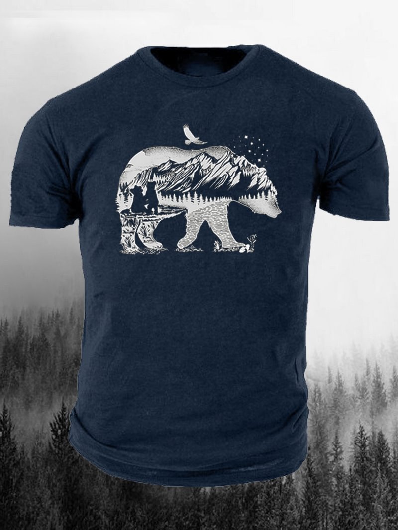 Bear Mountains Printed Casual T-Shirt in  mildstyles