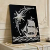 DIY Pearl Painting Sailboat for Home Wall Decor with Frame(40x30cm)