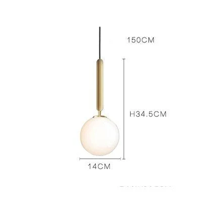 Simple Bedside Chandelier Creative Glass Ball Dining Room Bedroom Clothing Store Chandelier