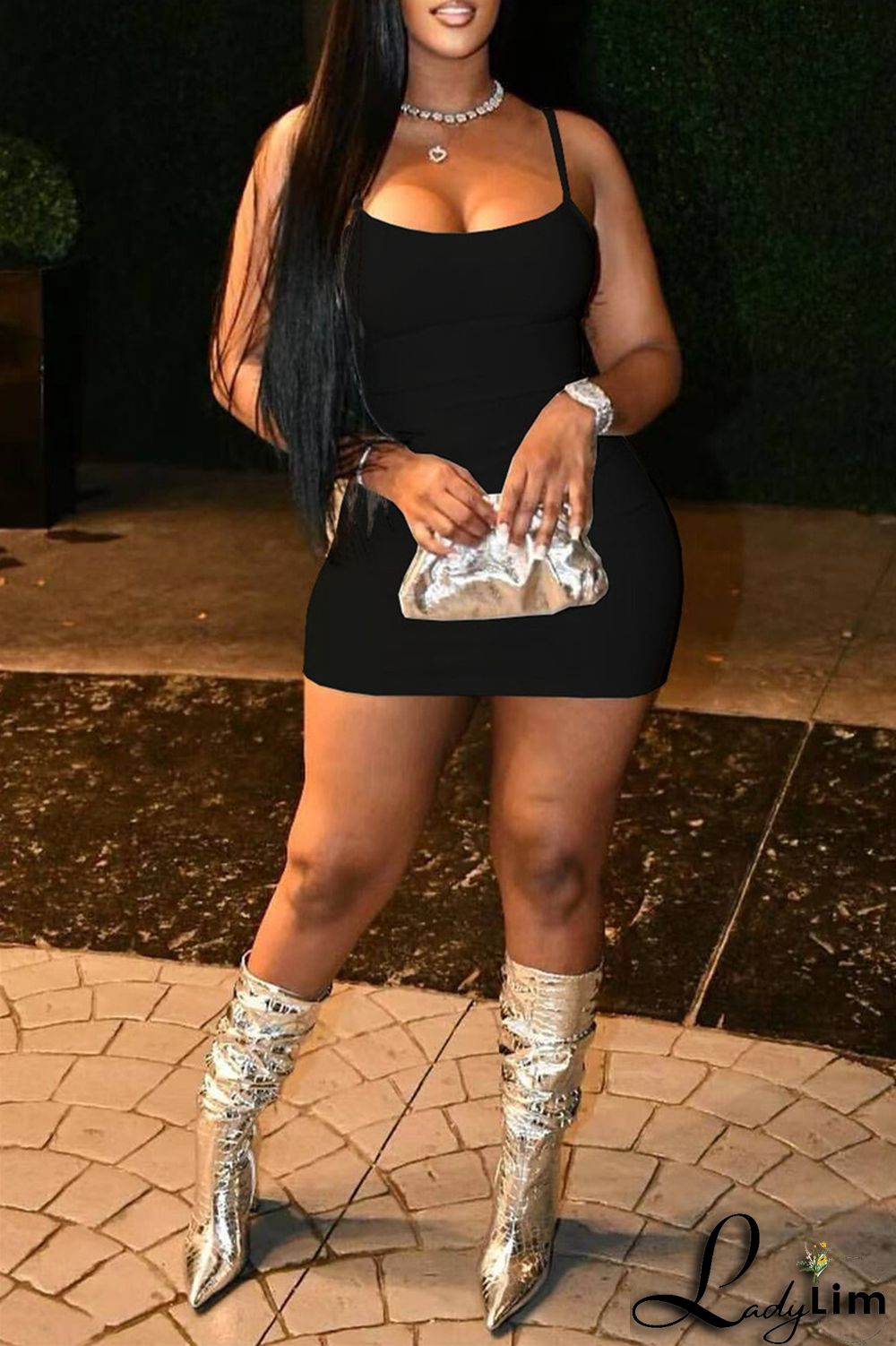 Red Fashion Sexy Solid Backless Spaghetti Strap Sleeveless Dress