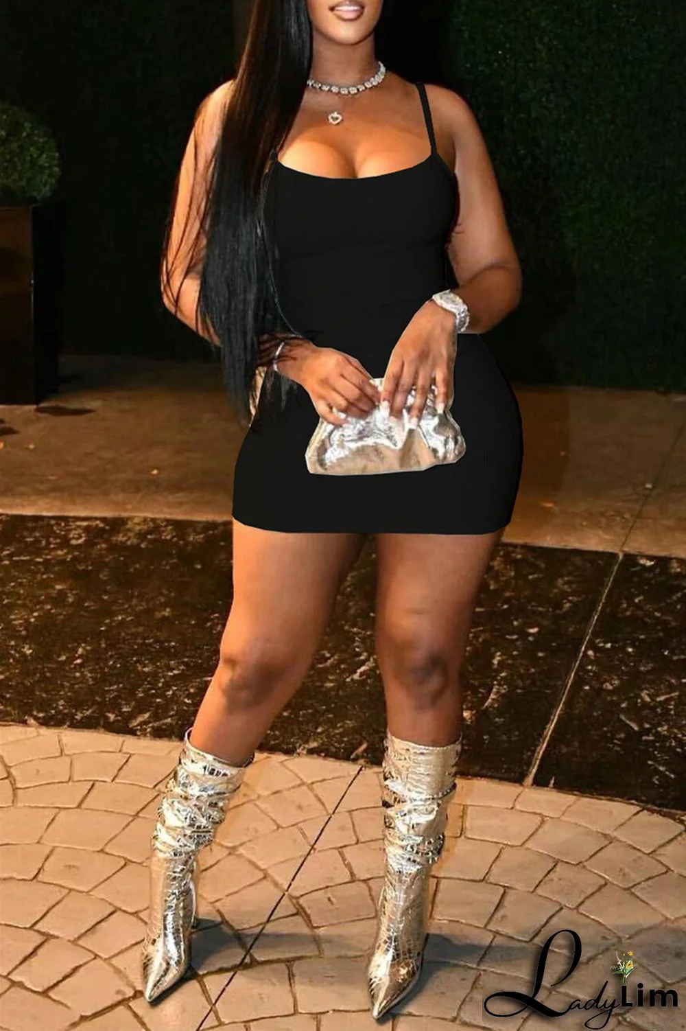 Red Fashion Sexy Solid Backless Spaghetti Strap Sleeveless Dress