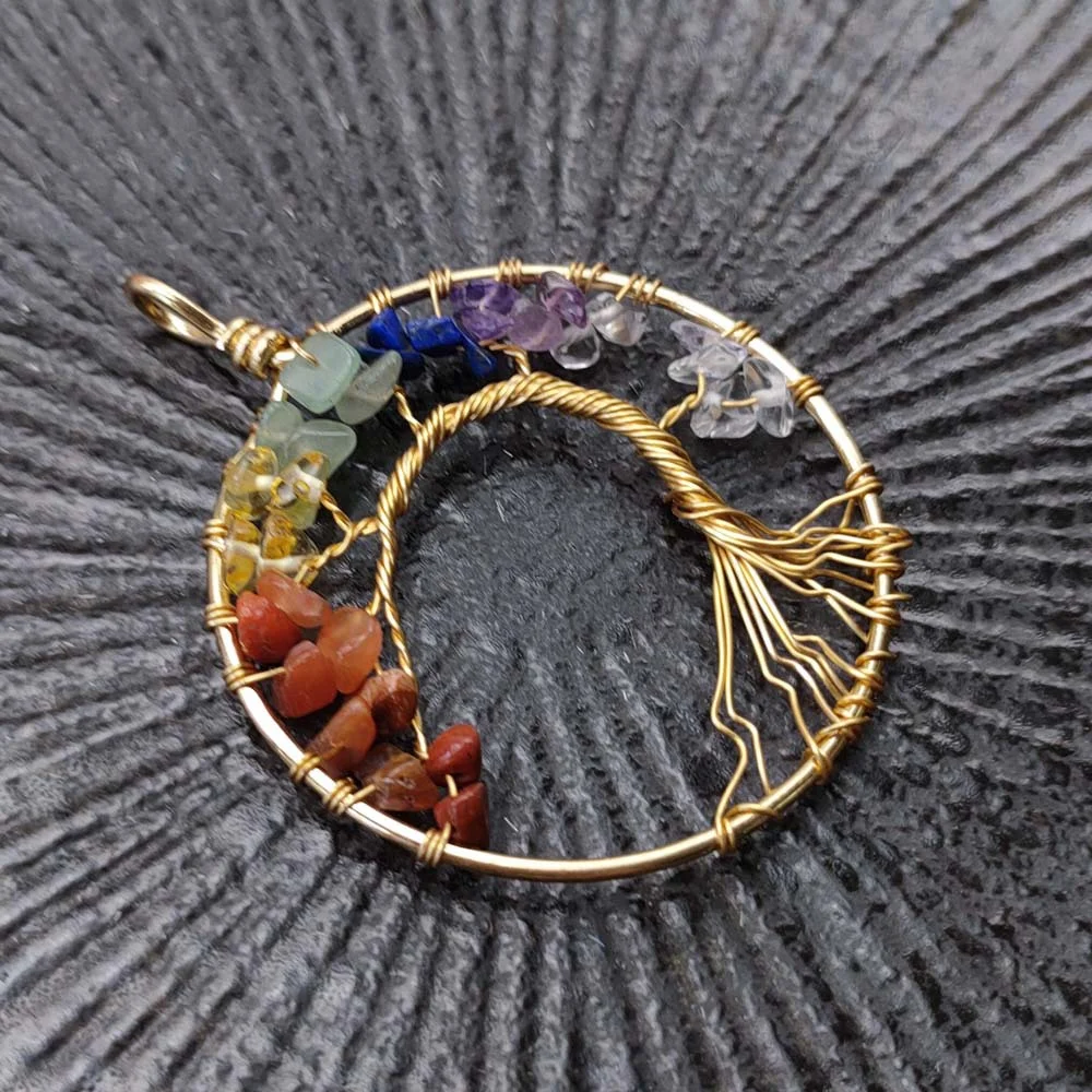 Colorful Tree of Life chakra Necklace