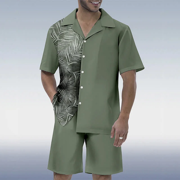 BrosWear Casual Vacation Hawaiian Coconut Shirt And Shorts Co-Ord