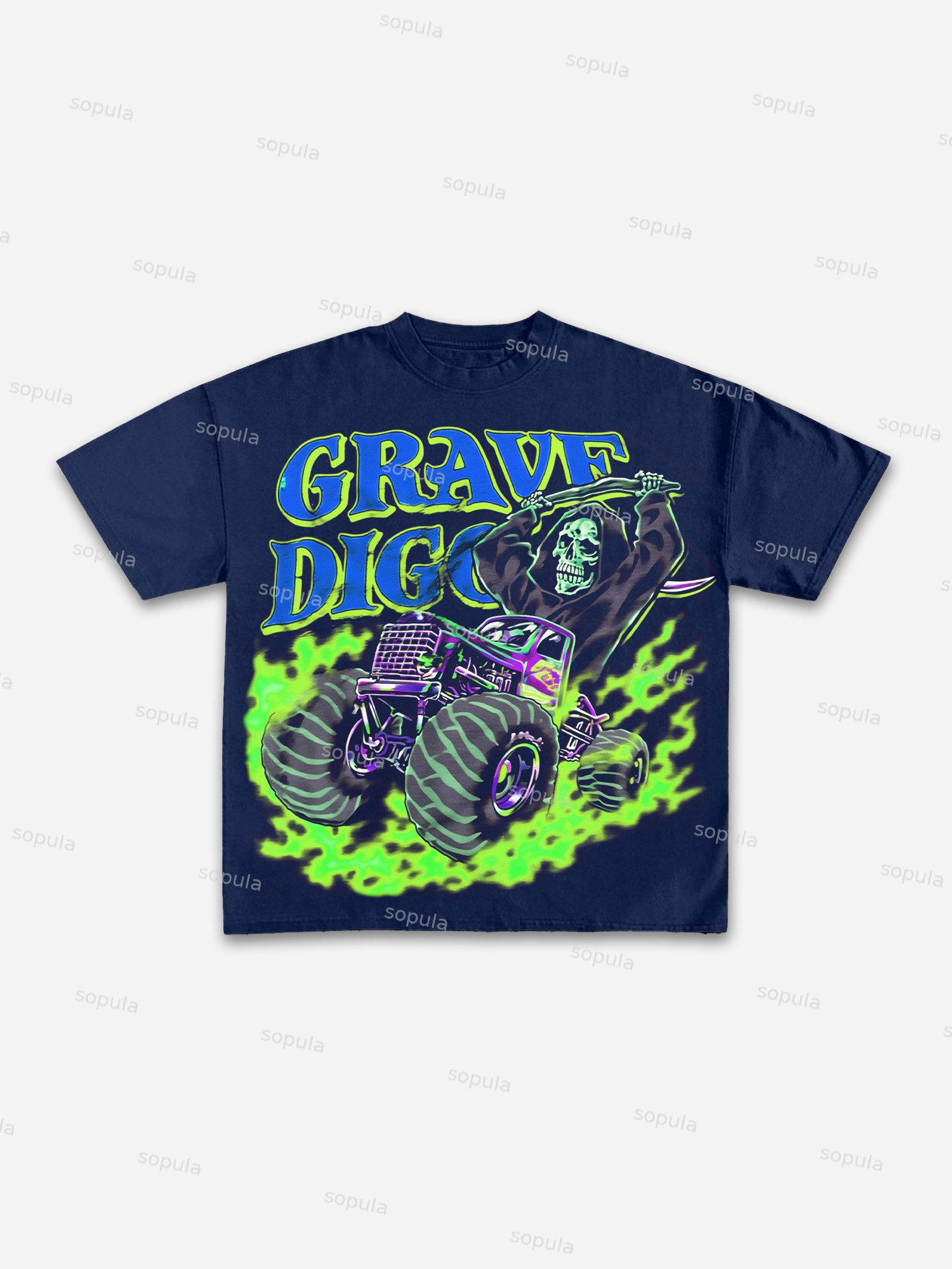 Ultra Rare Grave Digger Graphic Cotton T-shirt - Sopula｜Premium Graphic Tees & Graphic Clothing