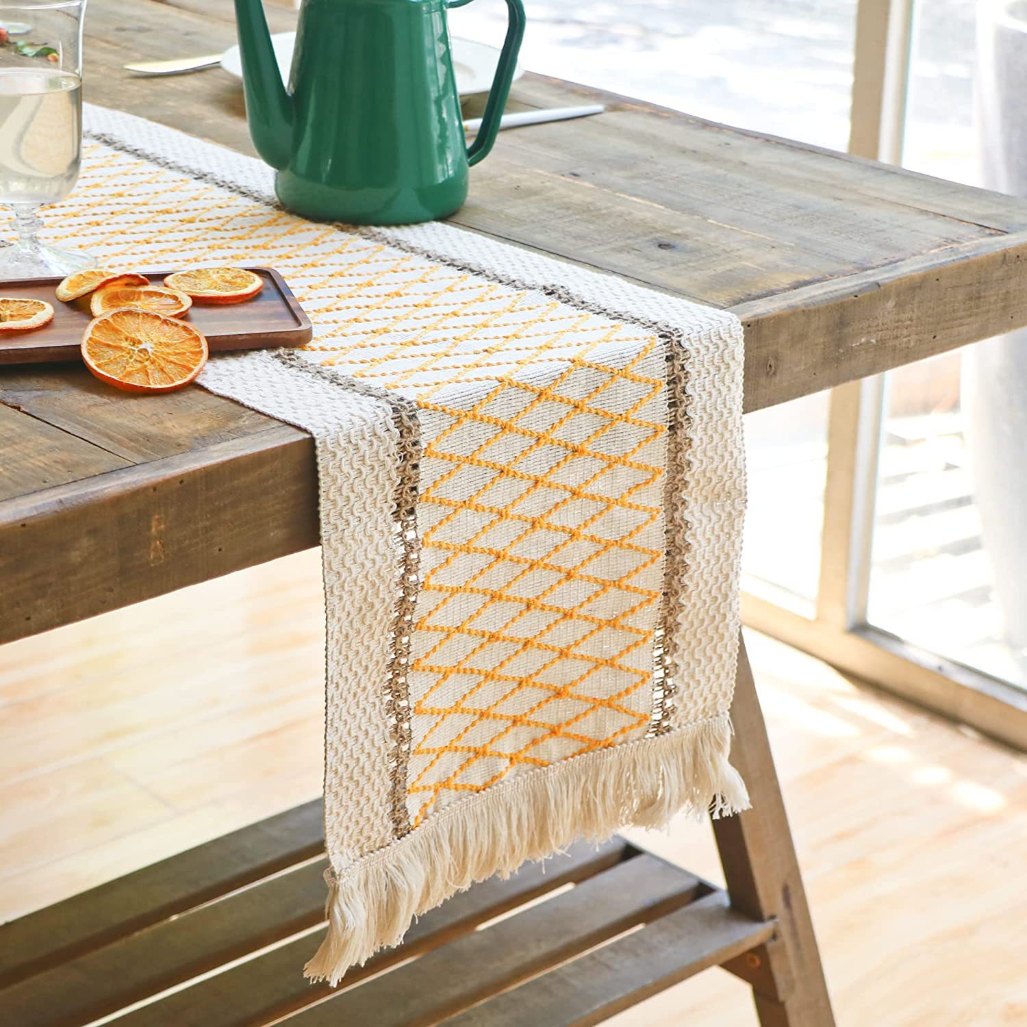 Rotimia Cotton hemp tassel strip cloth cotton thread table flag