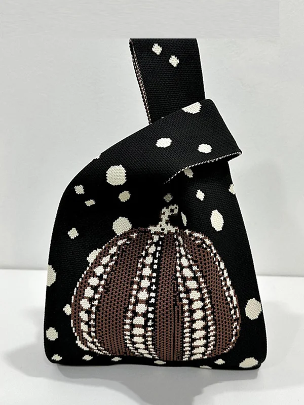 Polka-Dot Split-Joint Woven Bags Handbags