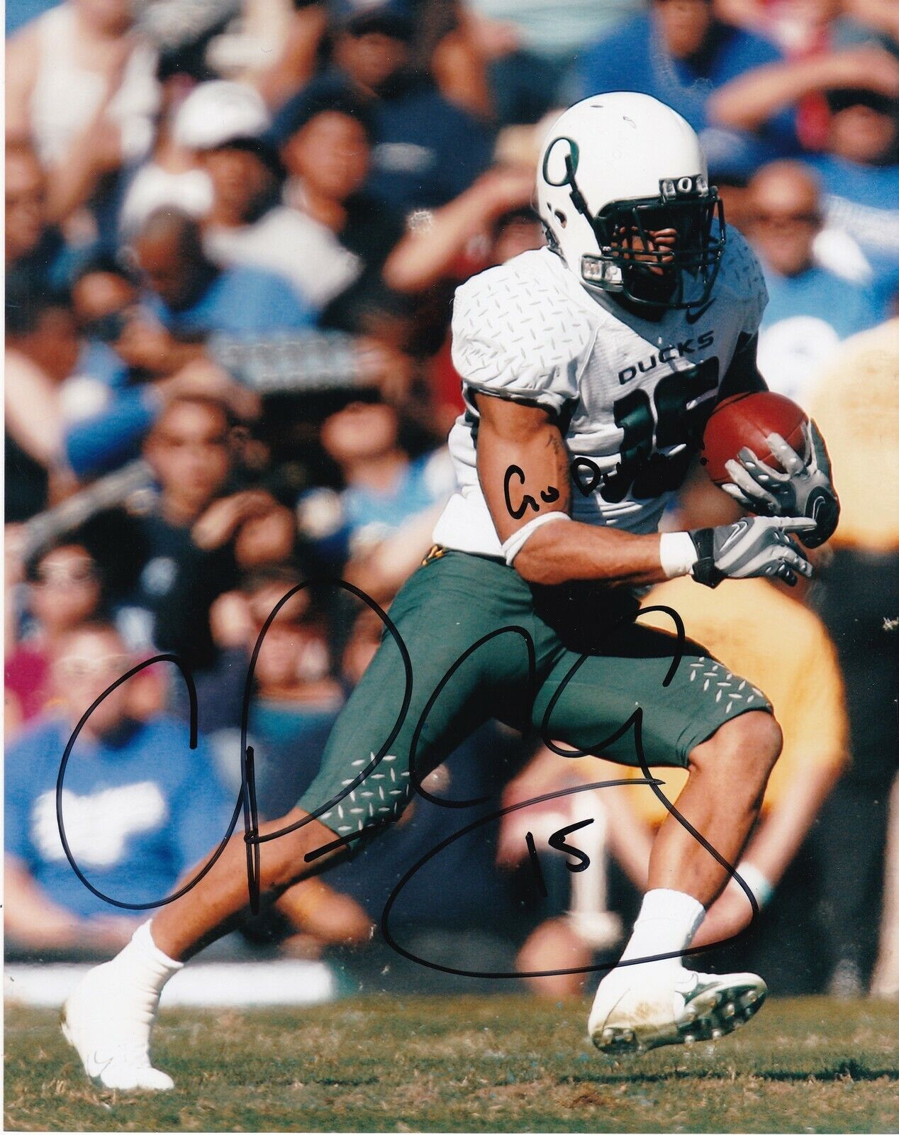 PATRICK CHUNG OREGON DUCKS ACTION SIGNED 8x10