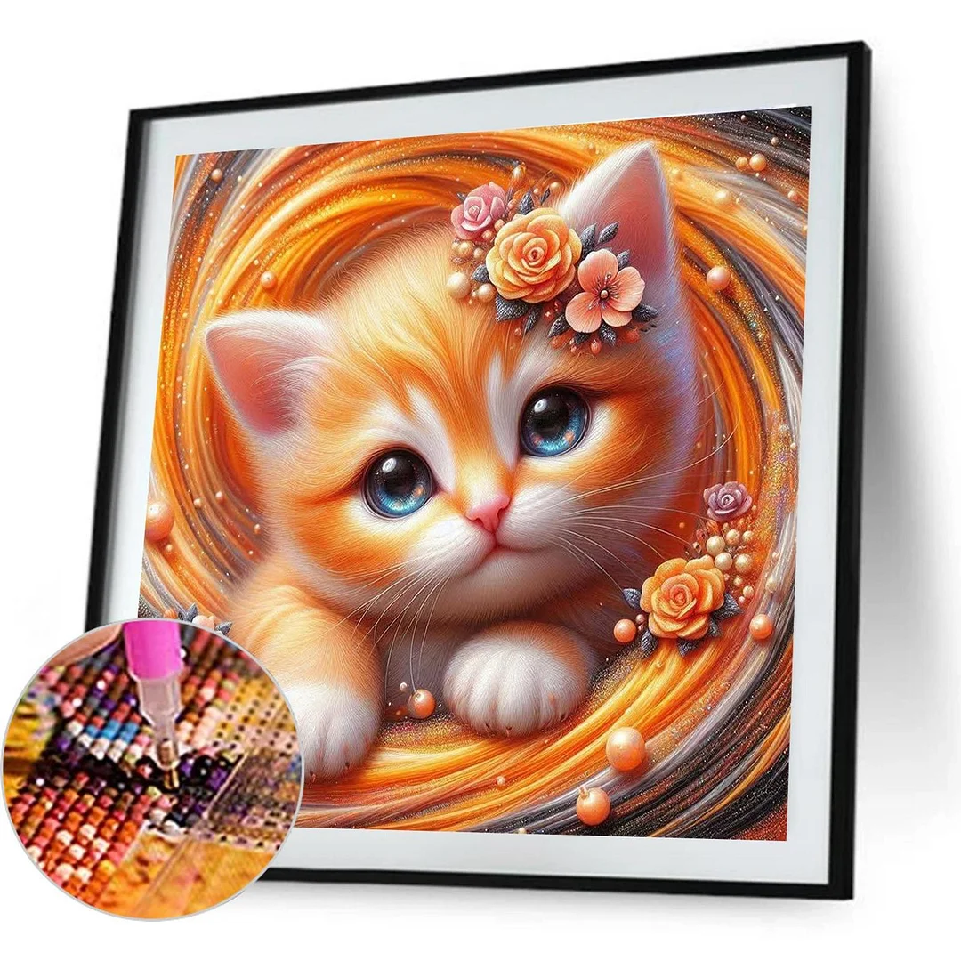 Diamond Painting - Full Round Drill - Cat(Canvas|Canvas|40*40cm)