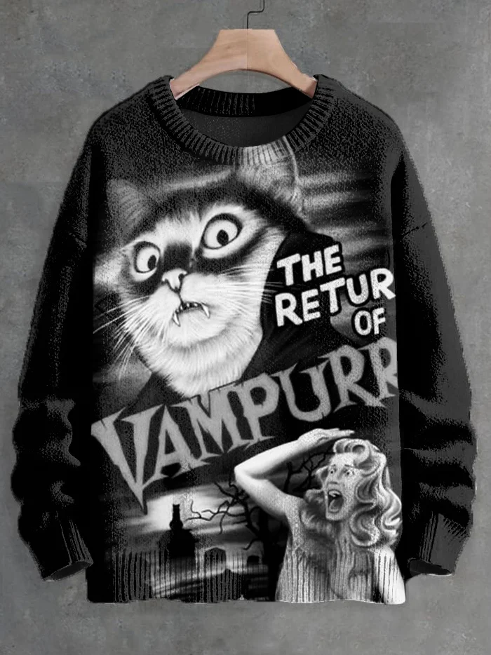 Men's The Return Of Vampurr Art Print Knit Sweatshirt