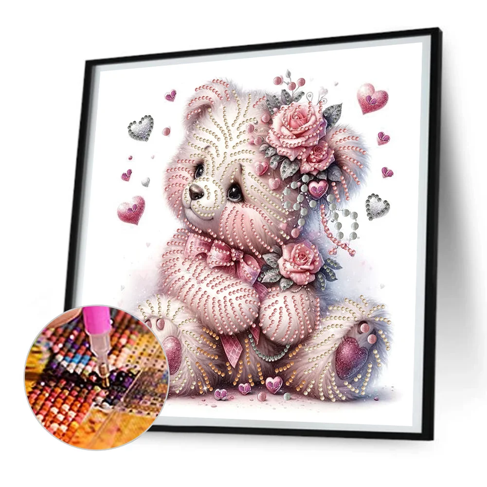 Diamond Painting - Partial Special Shaped Drill - Love Bear(Canvas|30*30cm)
