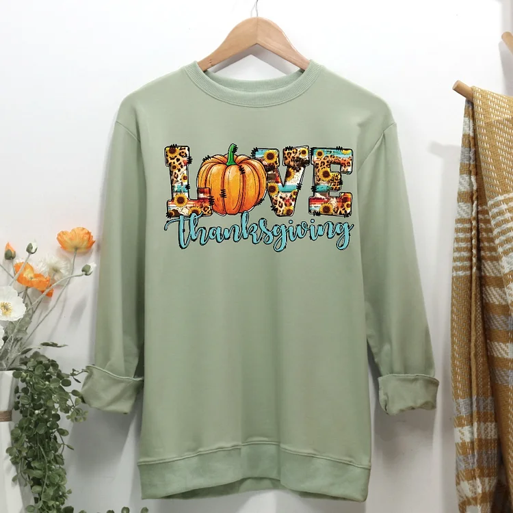 Love Thanksgiving Pumpkin Women Casual Sweatshirt