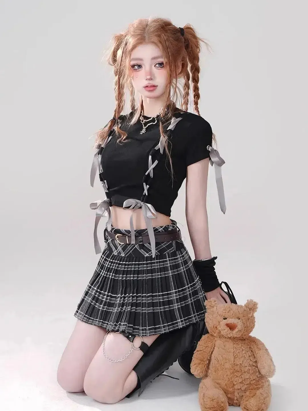 Brownm Coquette Crop Top