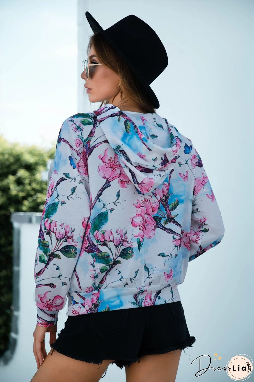 Printed Dropped Shoulder Hoodie