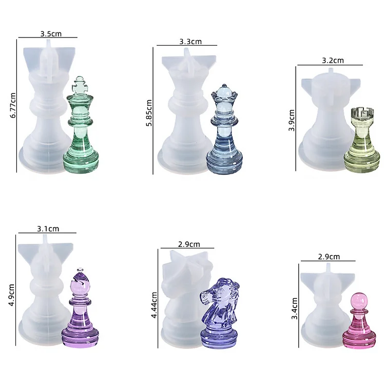 7PCS Resin Casting Resin Chess Set Mold Chess Piece Casting Mold