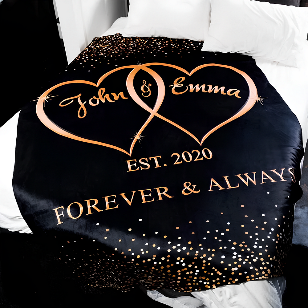 Custom Heart-Shaped Blanket For Couples