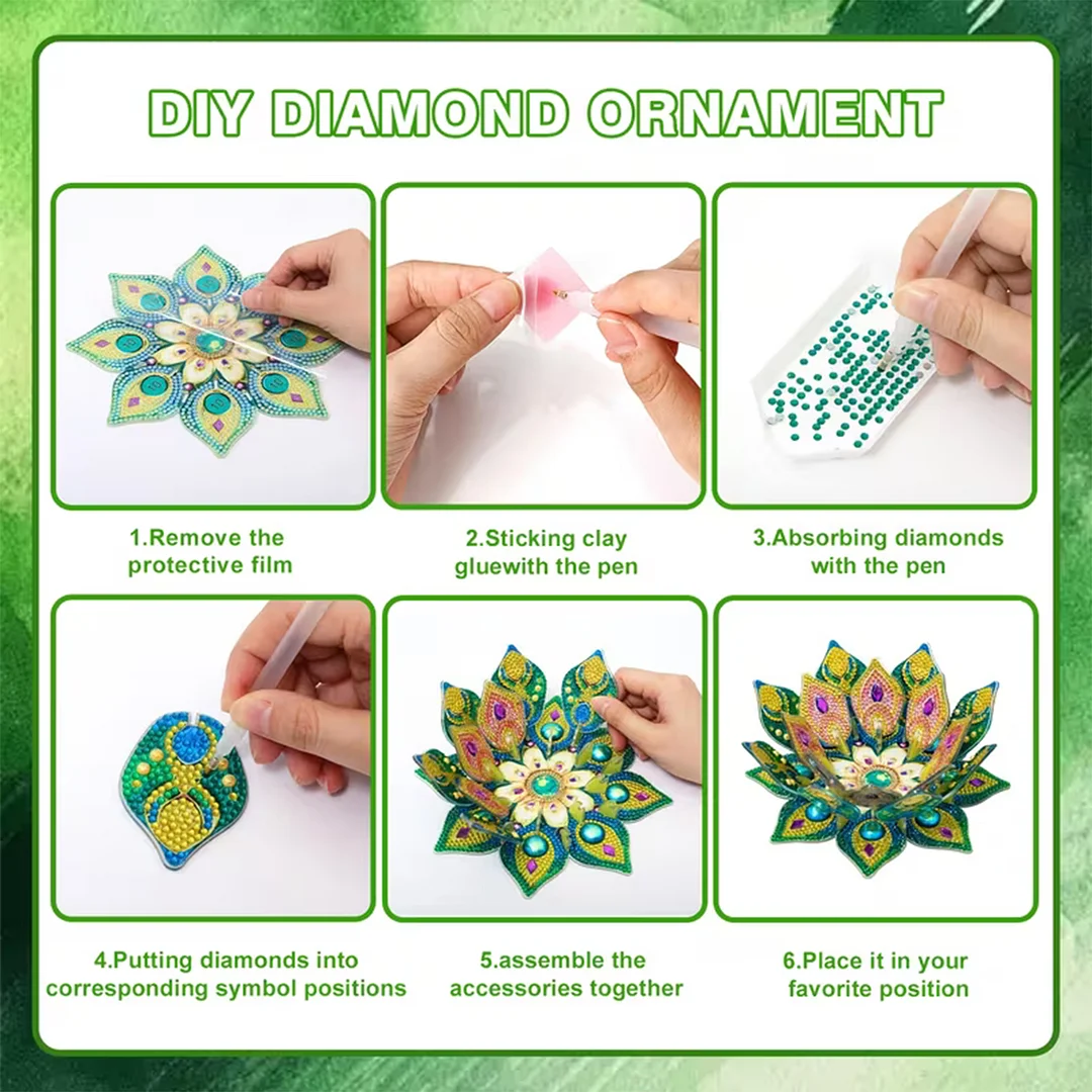 Lotus DIY Diamond Art Painting Kits of Candle Holder Diamond Painting Candle Holder Kit Diamonds Paintings Candlestick Holder Kit for Aromatherapy & Home Decor (Pink)