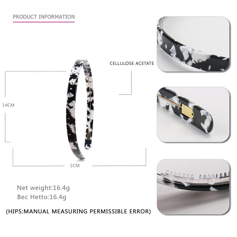 Women’s Minimalist Classic Style Color Block Acetic Acid Sheets Hair Band