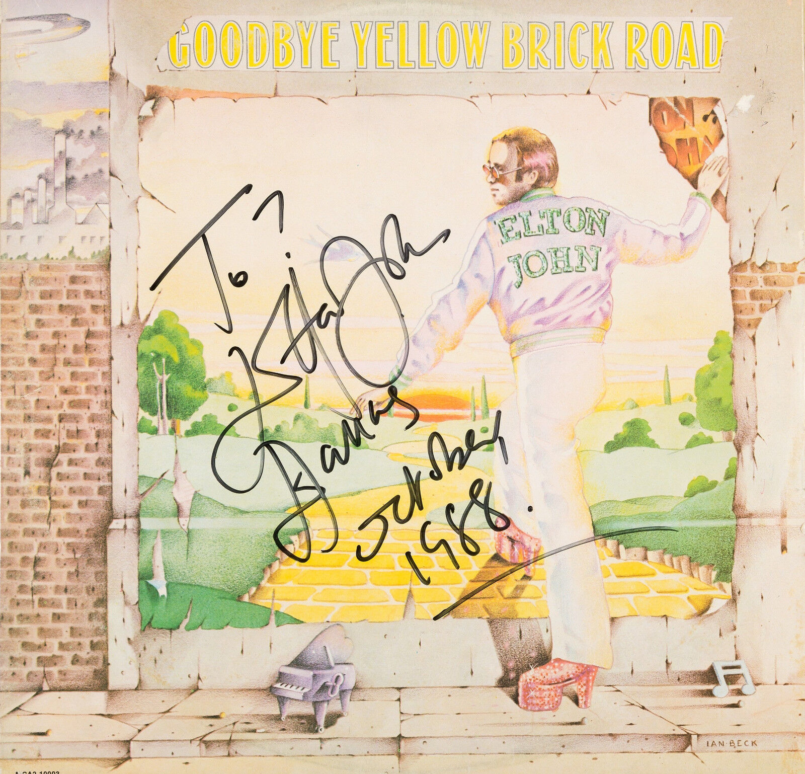 ELTON JOHN Signed 'Goodbye Yellow Brick Road' Photo Poster paintinggraph - Singer - preprint