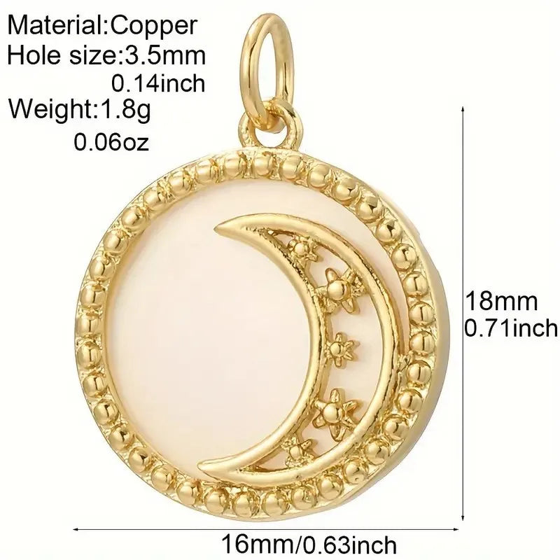 1 Piece 16 * 21mm Hole 3~3.9mm Copper Zircon 18K Gold Plated Angel Star Heart Shape Polished Pendant Jewelry Accessories