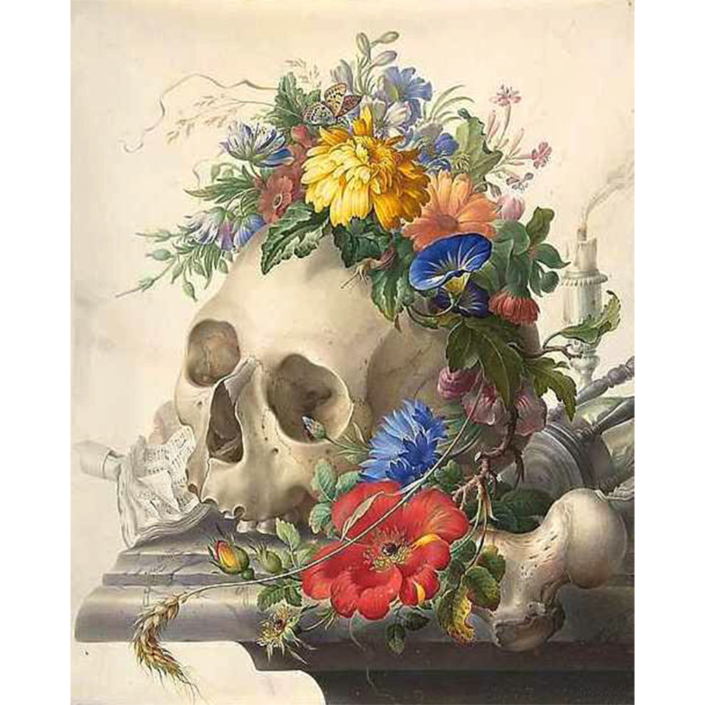 

Flower Skull - Round Drill Diamond Painting - 40*50CM, 501 Original