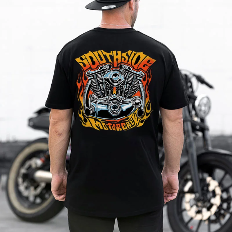 SOUTHSIDE MOTORCYCLE Engine Print Men's T-shirt