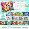 2027-2028 Two-Year Diamond Painting Calendar Kit, 13 Exquisite Multicolor Butterfly And Floral Illustrations, Large Size Desk Calendar, Mosaic Art Coil-Bound Desktop Planner