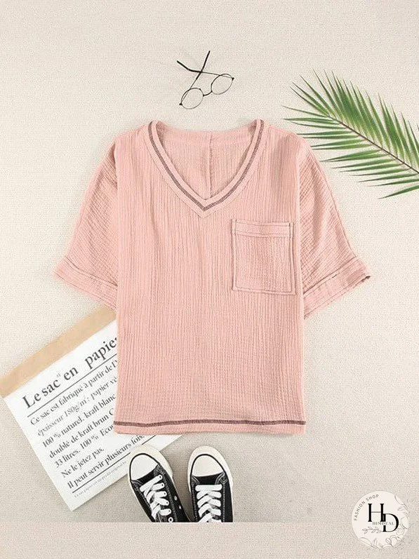 Women's Summer Casual Pocket Tee