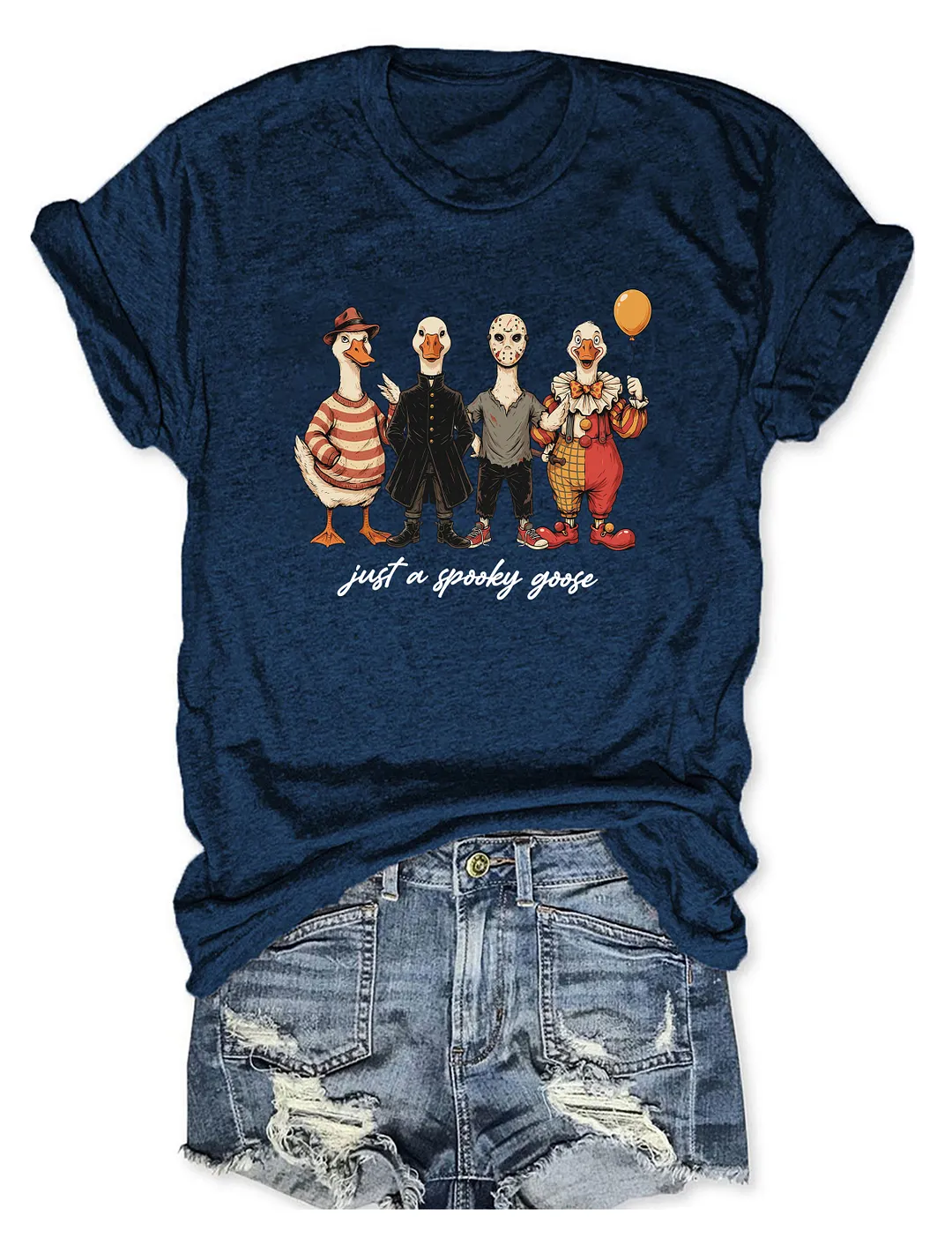 Just A Spooky Goose Funny Halloween T-shirt
