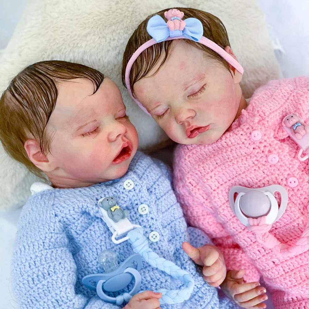 [Sweet Twins] 12'' Eyes Closed Reborn Boy and Girl Zaseta and Aminna Truly Baby Dolls, Best Birthday Gift -Creativegiftss® - [product_tag] RSAJ-Creativegiftss®