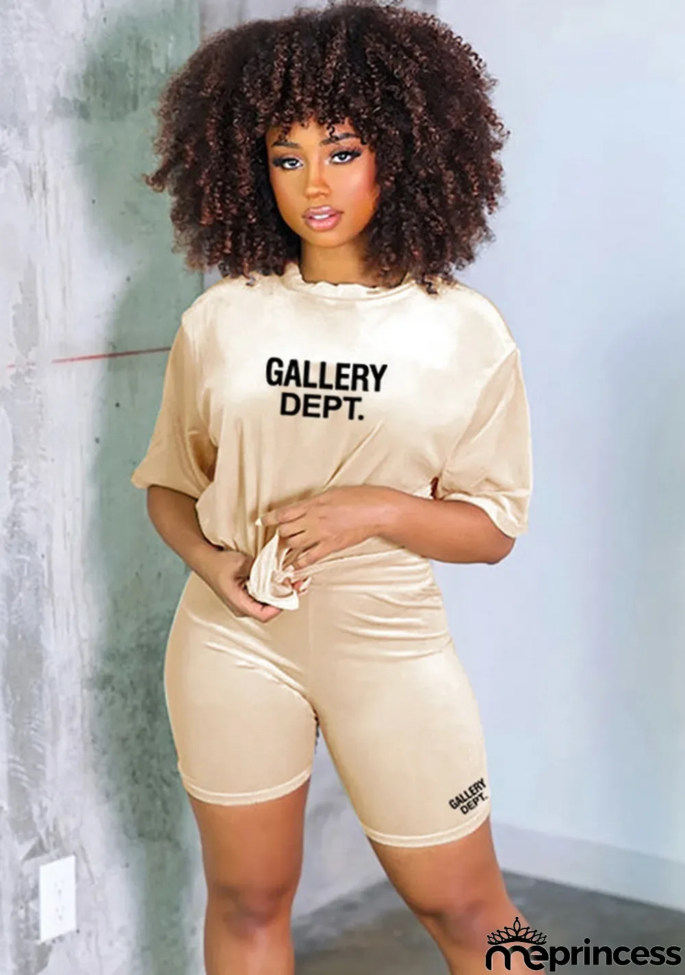 Women'S Velvet Casual Spring Summer Fashion Short Sleeve Two Piece Short Set