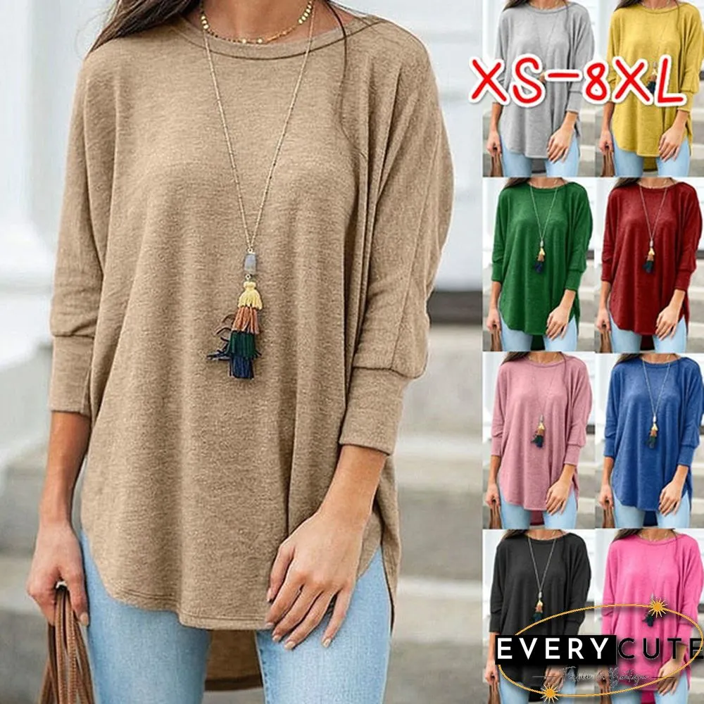 XS-8XL Plus Size Fashion Tops Autumn and Winter Clothes Womens Casual Sleeve Loose Pullver