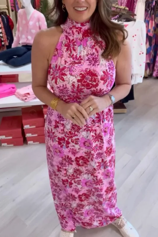 Floral Halter Maxi Dress