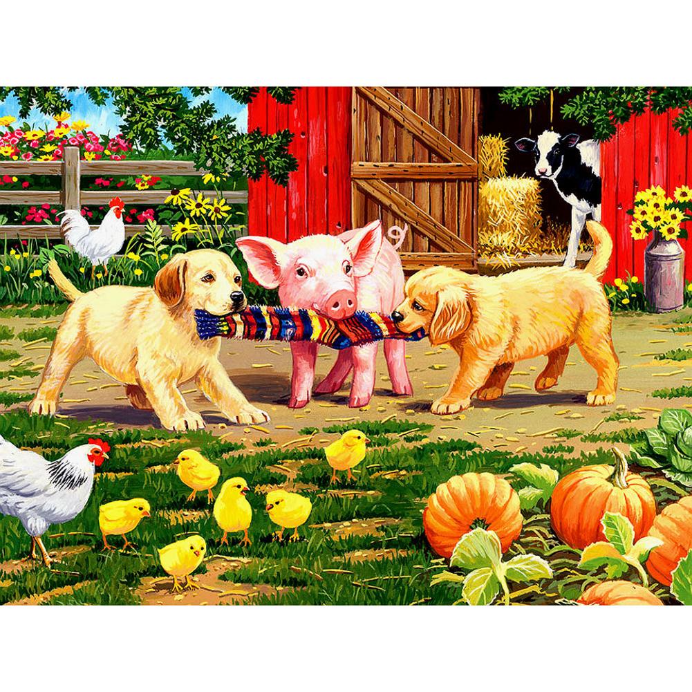 

Happy Farm - Round Drill Diamond Painting - 30x40cm, 501 Original