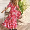 Gioiacombo&trade; Abito estivo con tasca con scollo a V e stampa floreale da donna