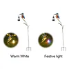 Solar Powered Kingfisher Garden Stake Lantern Outdoor Warm LED Decor