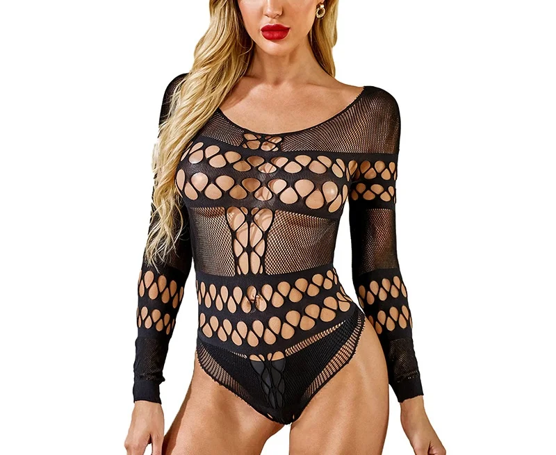 Fun Jumpsuit Hollowed Out Body Shaping Sexy Underwear Women's European And American
