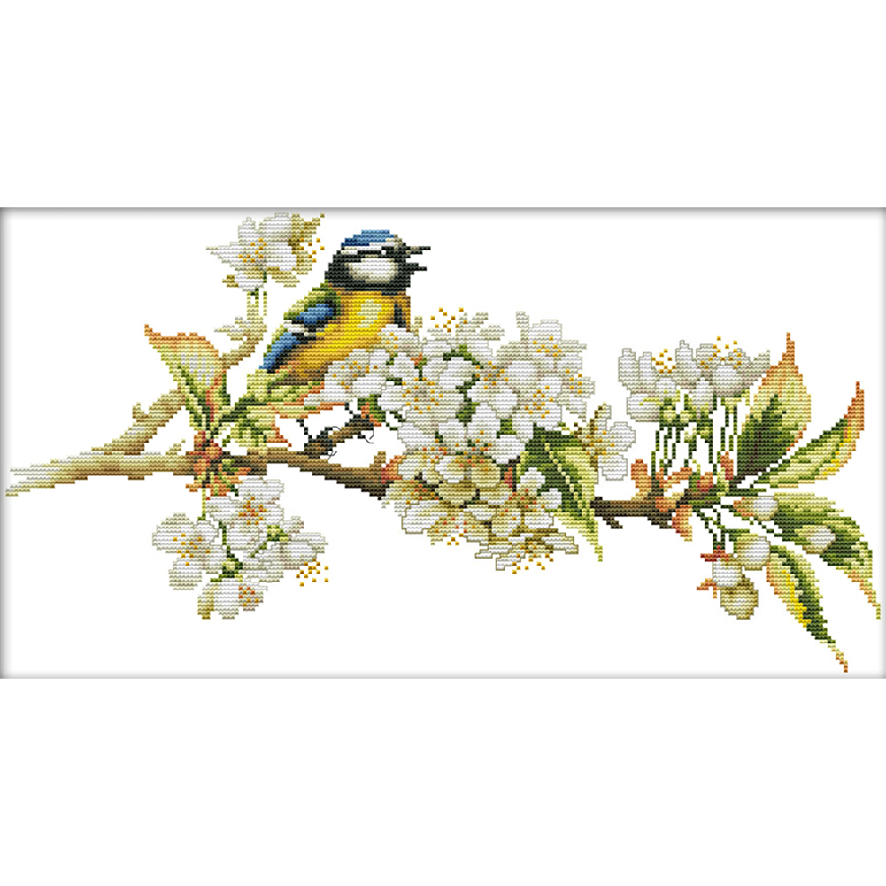 

Birds Flowers - 14CT Stamped Cross Stitch - 48*28CM, 501 Original