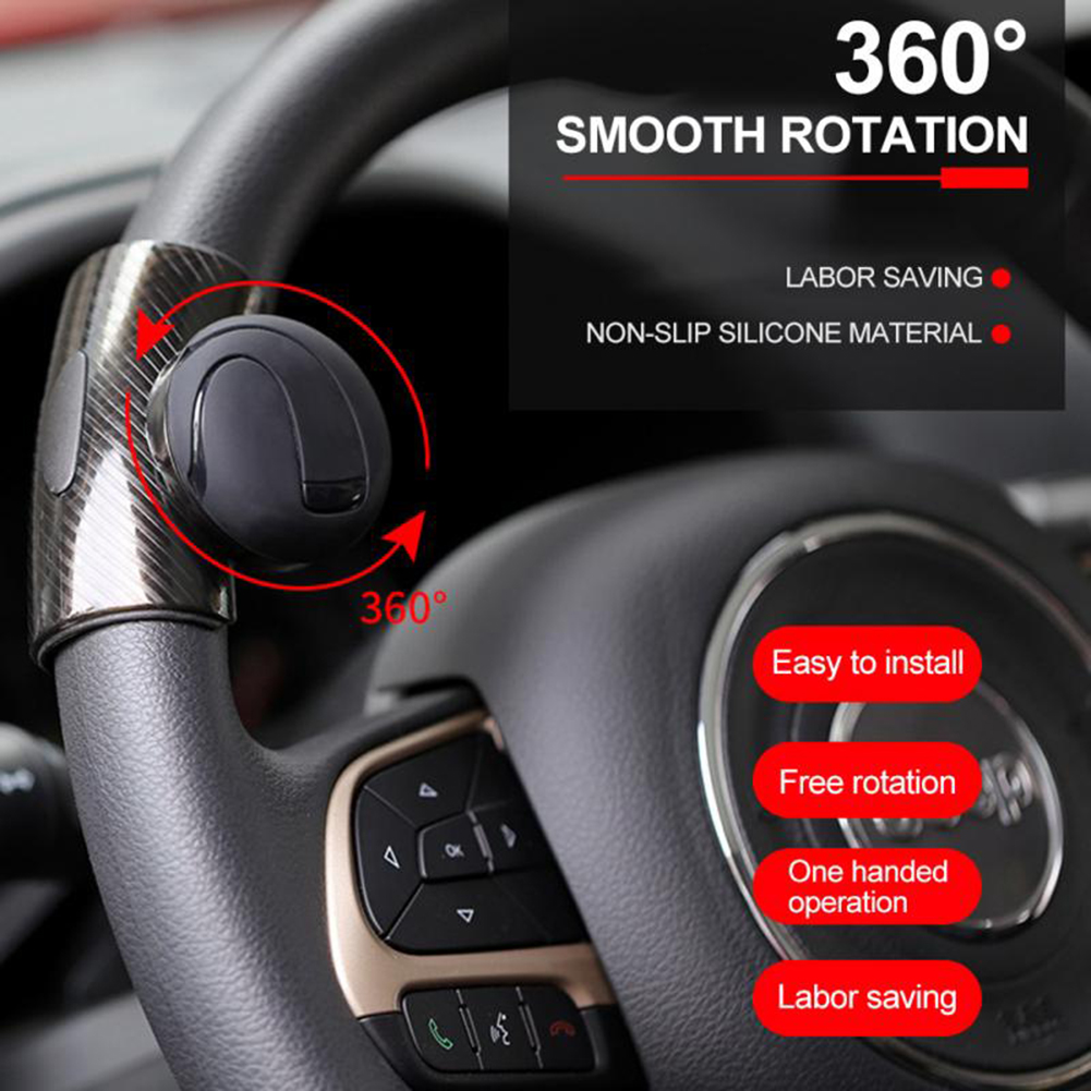 

Auto Spinner Knob 360-degree Steering Wheel Booster Bearing Power Handle, Black, 501 Original