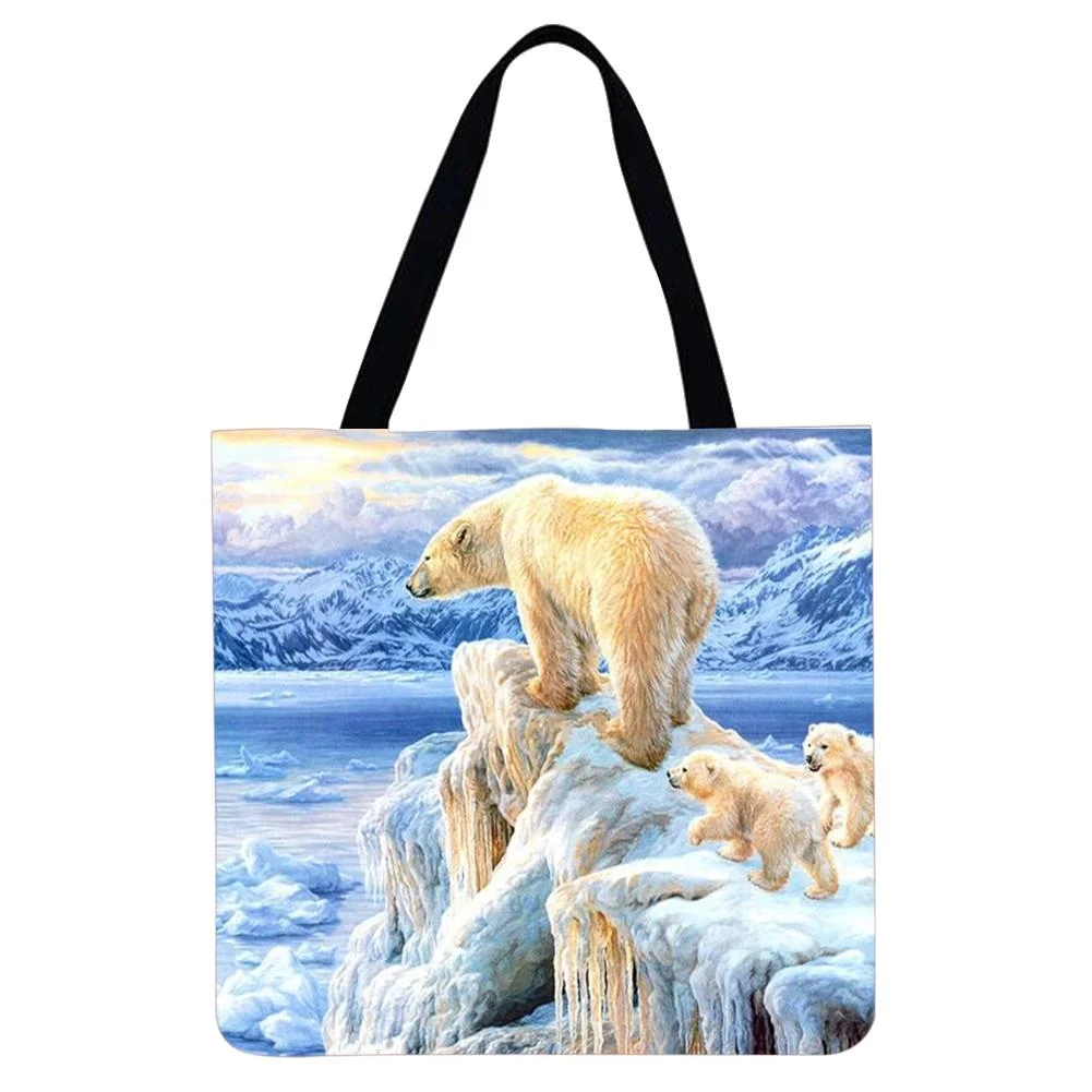 Linen Tote Bag - Polar Bear