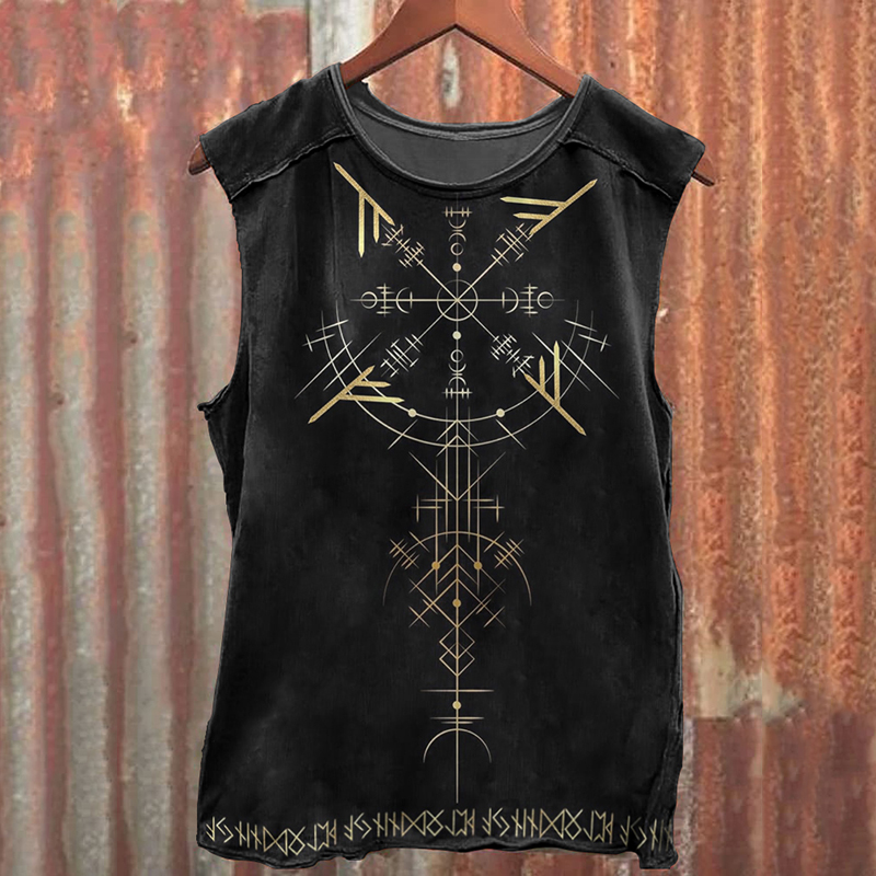 Vintage Viking Totem Pattern Tank Top