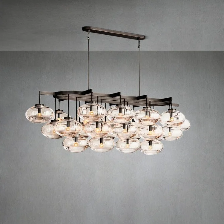 Curvette Clear Glass Linear Chandelier 72" Vjlight