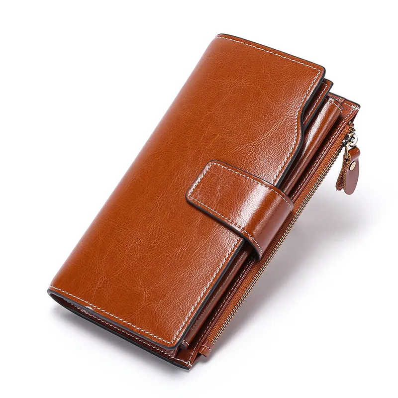 Leather Anti-theft Brush Ladies Wallet Long
