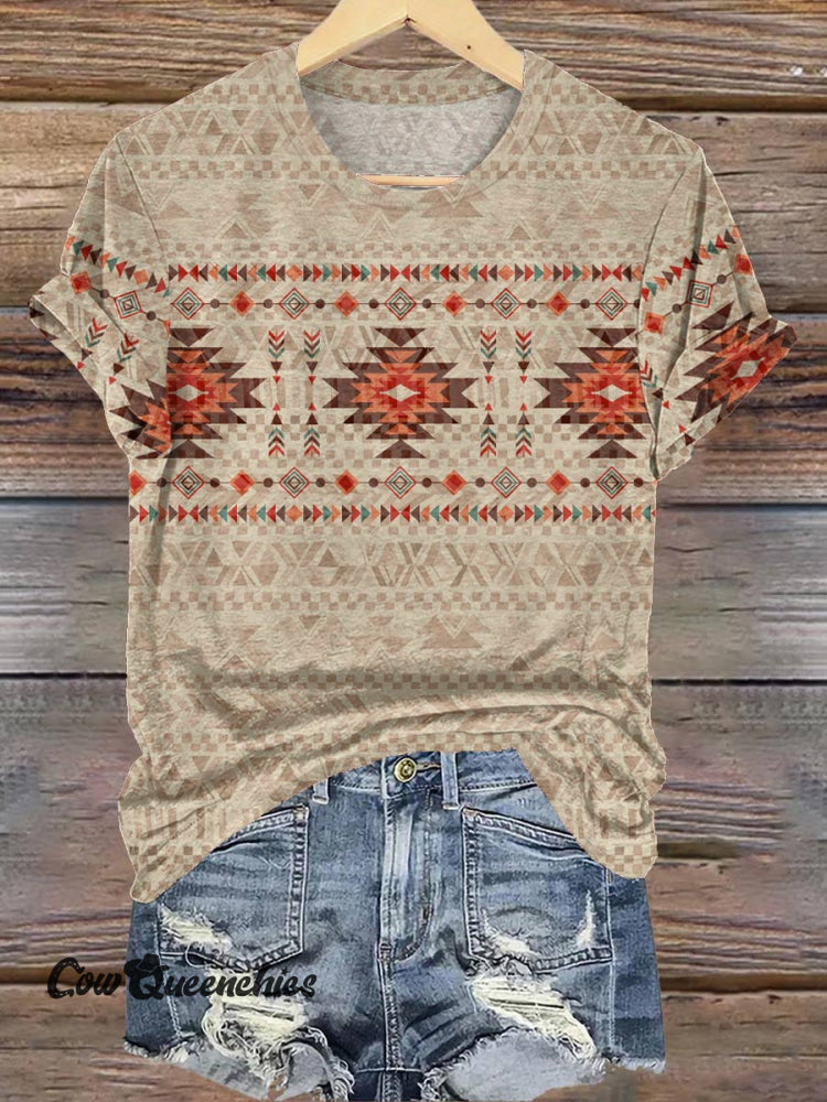 Aztec Beige Print T-shirt Multicolor / S