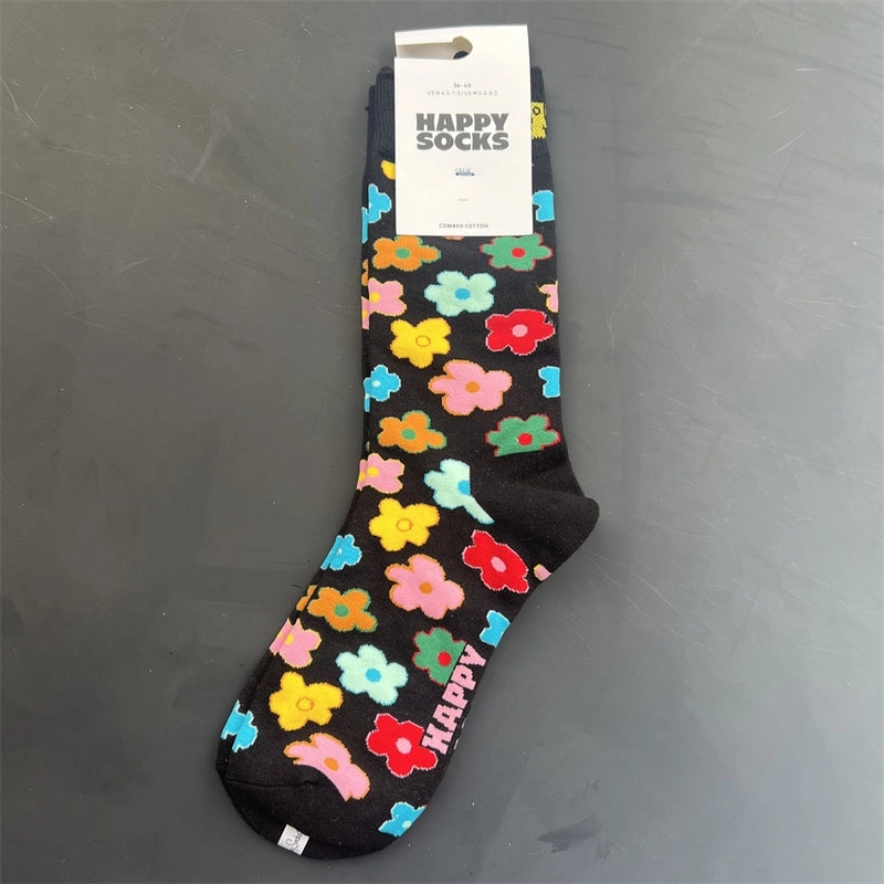 Women’s Vacation Minimalist Polka Dots Cotton Crew Socks A Pair